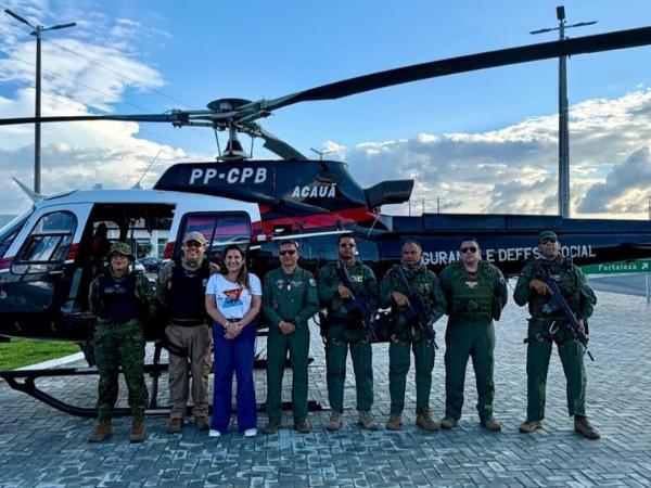 Helicóptero Acauã reforça segurança e inicia monitoramento aéreo para o Carnaval de Cajazeiras