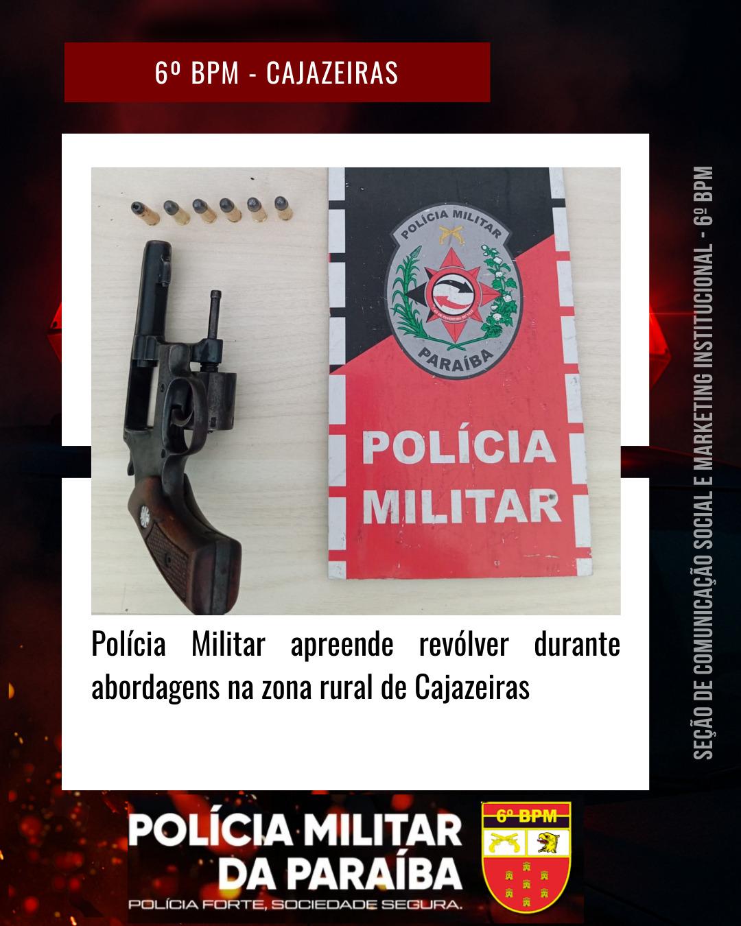 Polícia Militar apreende revólver durante abordagem na zona rural de Cajazeiras