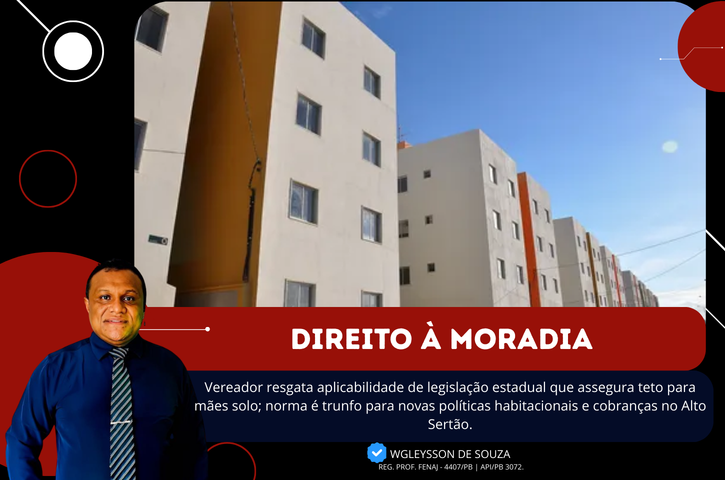 Lei garante 25% de moradias populares para mulheres chefes de família na Paraíba sem necessidade de sorteio