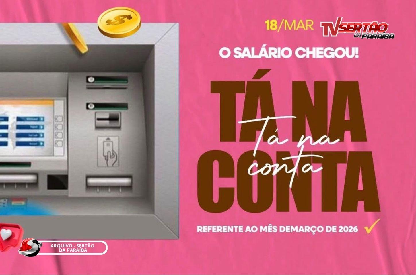 Pagamento de março é liberado e servidores da Câmara de Cajazeiras já têm valores em conta