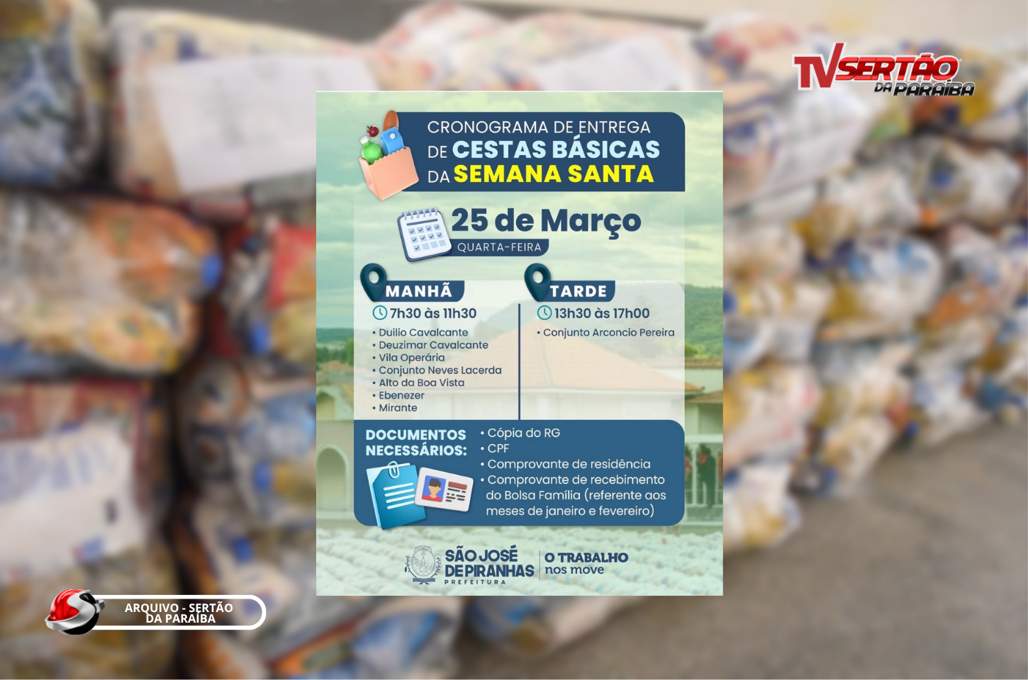 Prefeito Bal Lins anuncia megaoperação de entrega de 4 mil cestas básicas em São José de Piranhas