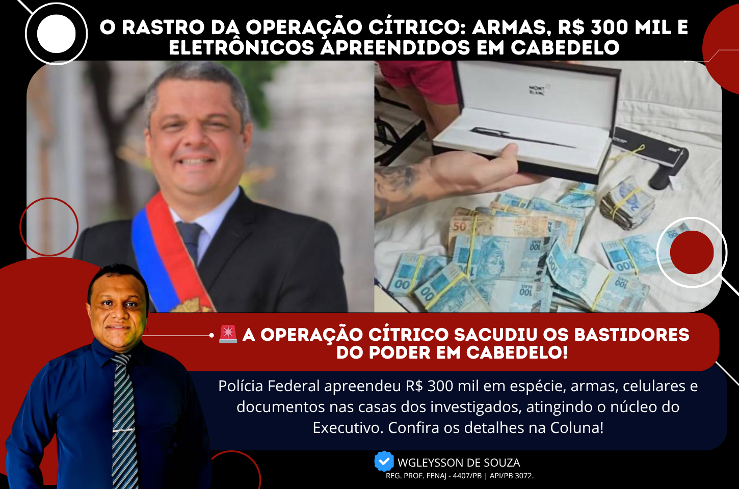 O Rastro da Operação Cítrico: Armas, R$ 300 Mil e Eletrônicos Apreendidos em Cabedelo