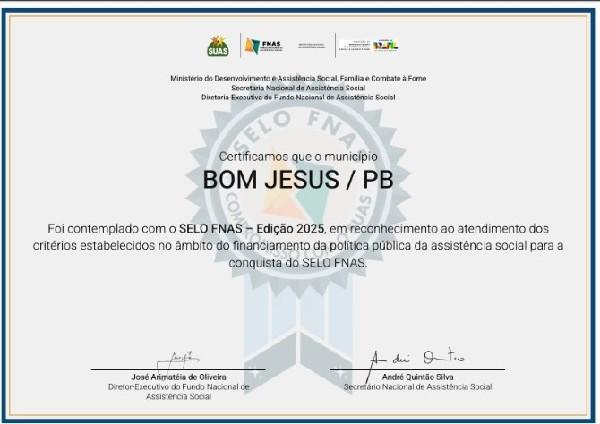 Bom Jesus alcançou um importante reconhecimento nacional