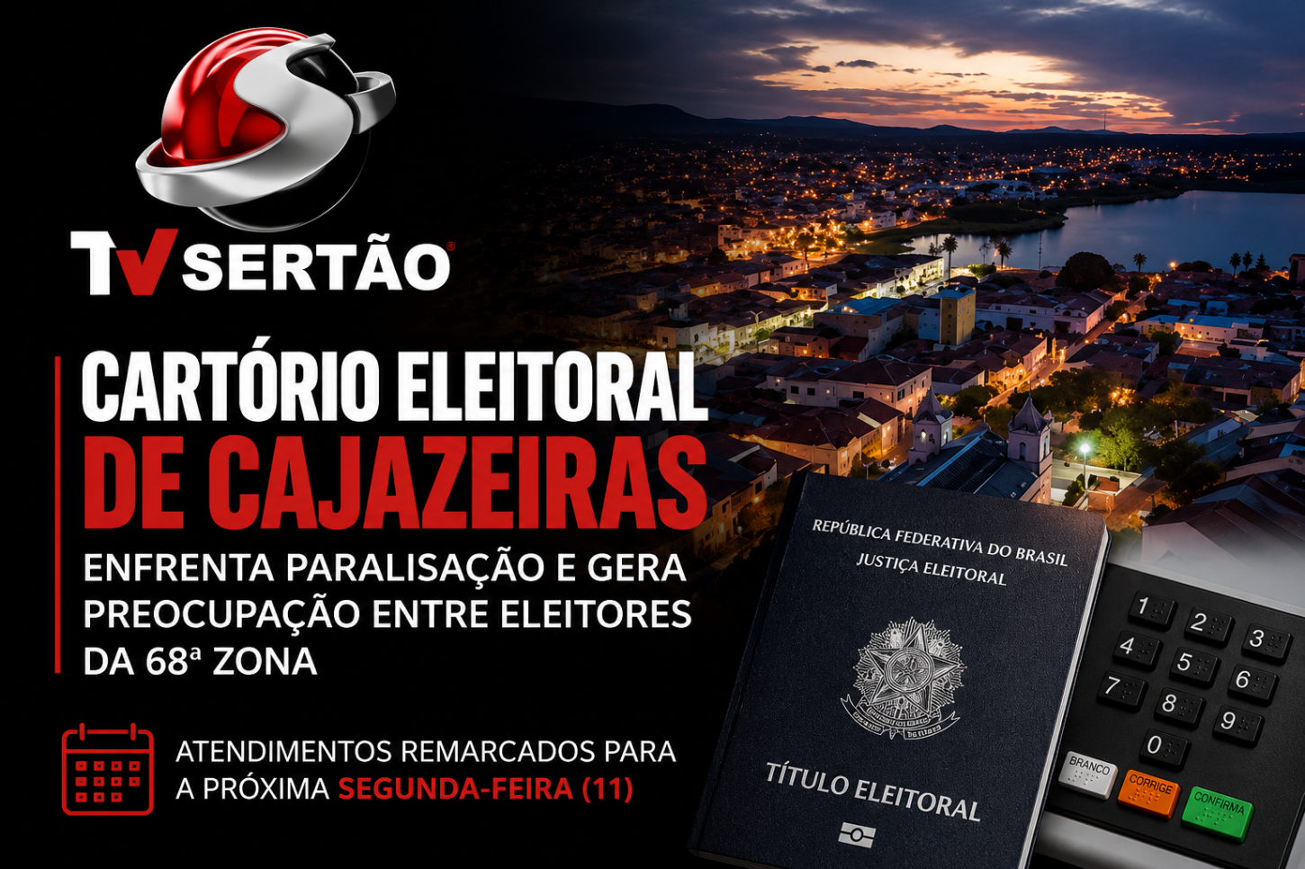 Cartório Eleitoral de Cajazeiras enfrenta paralisação e gera preocupação entre eleitores da 68ª Zona
