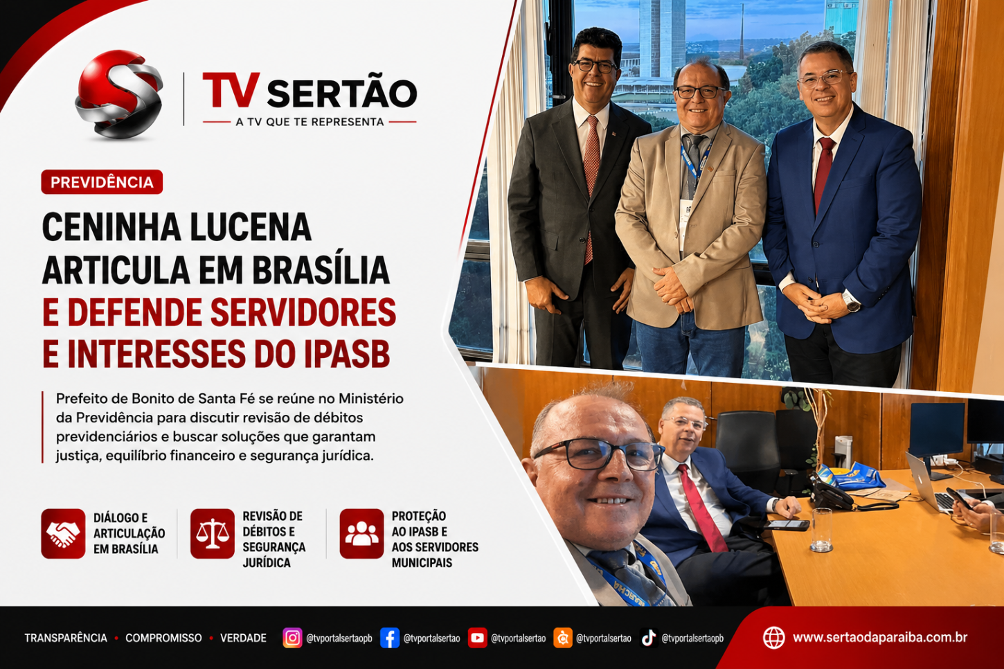 Ceninha Lucena articula solução em Brasília para proteger servidores e reduzir dívida previdenciária