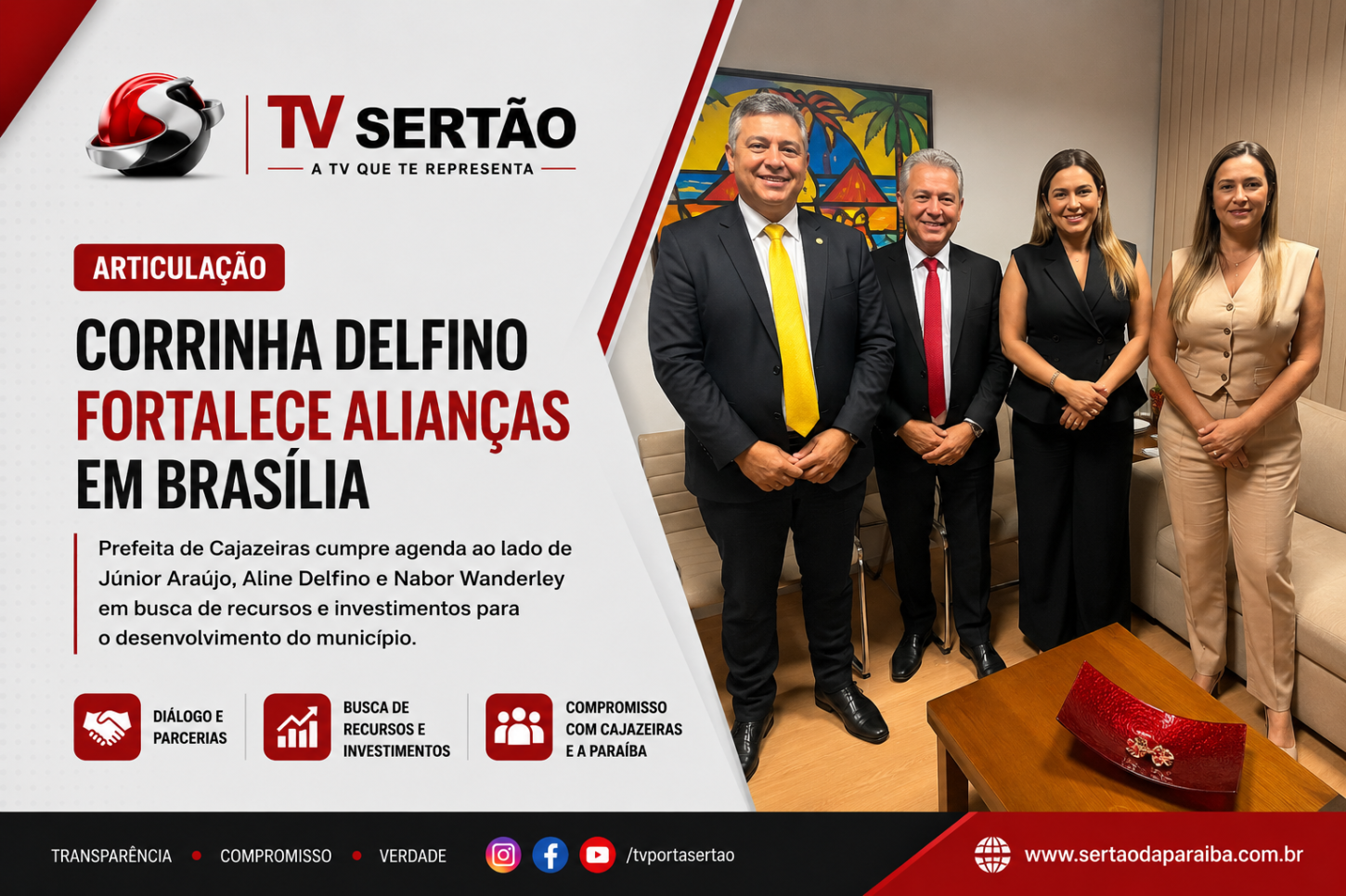 Corrinha Delfino fortalece alianças políticas em Brasília e amplia diálogo por Cajazeiras