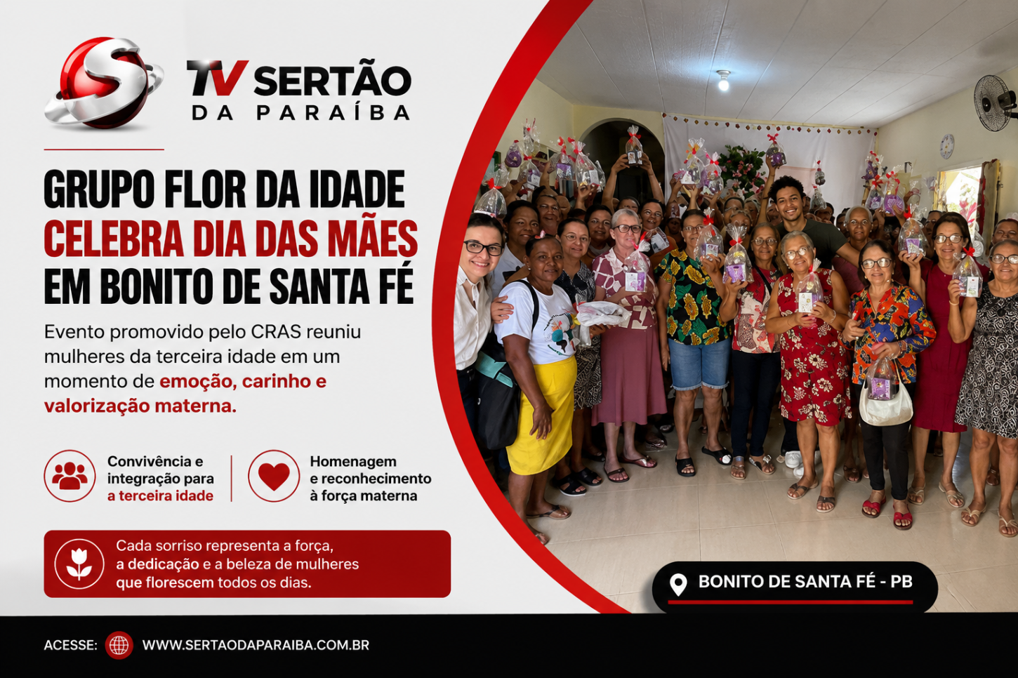 Grupo Flor da Idade celebra Dia das Mães com evento marcado por emoção e carinho em Bonito de Santa Fé