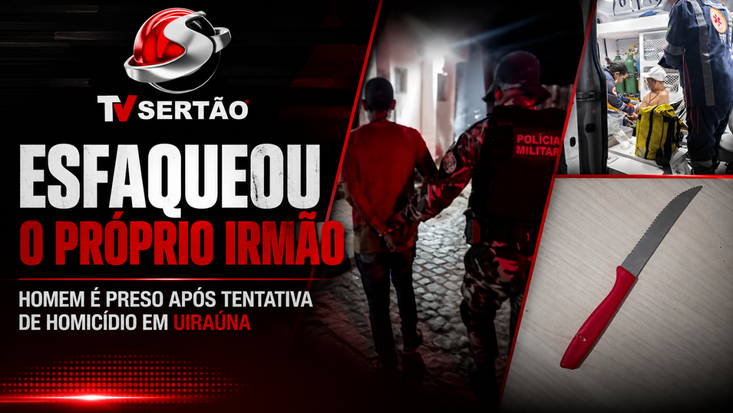 Homem é preso após esfaquear o próprio irmão durante briga familiar em Uiraúna