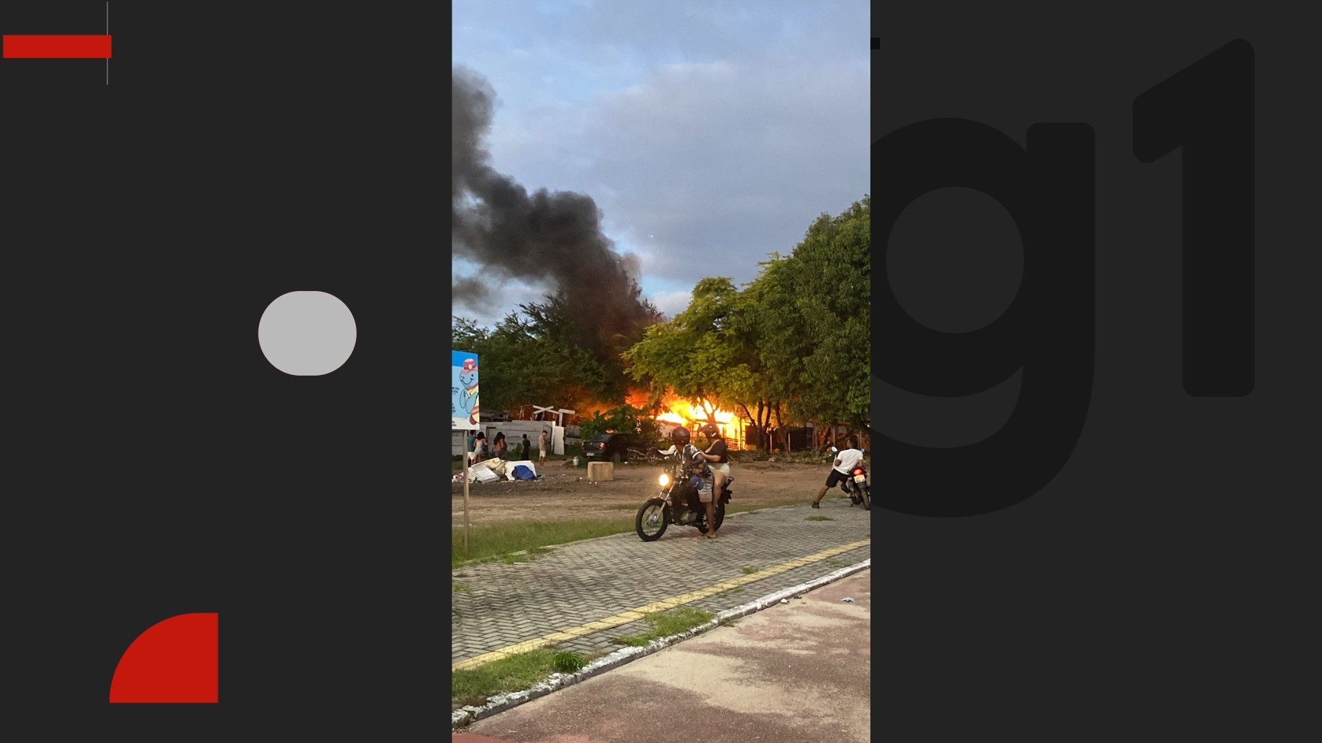 Incêndio destrói três moradias na comunidade Portelinha, em Cabedelo