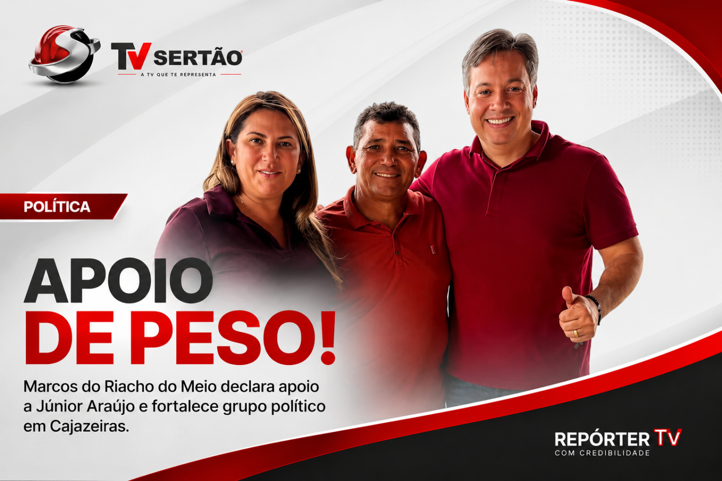 Júnior Araújo amplia base em Cajazeiras com apoio de Marcos do Riacho do Meio