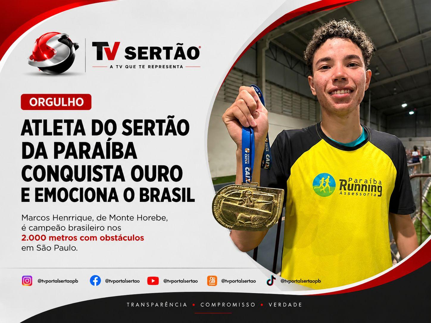 Marcos Henrrique da Silva Pereira: Ouro no atletismo nacional eleva Sertão da Paraíba