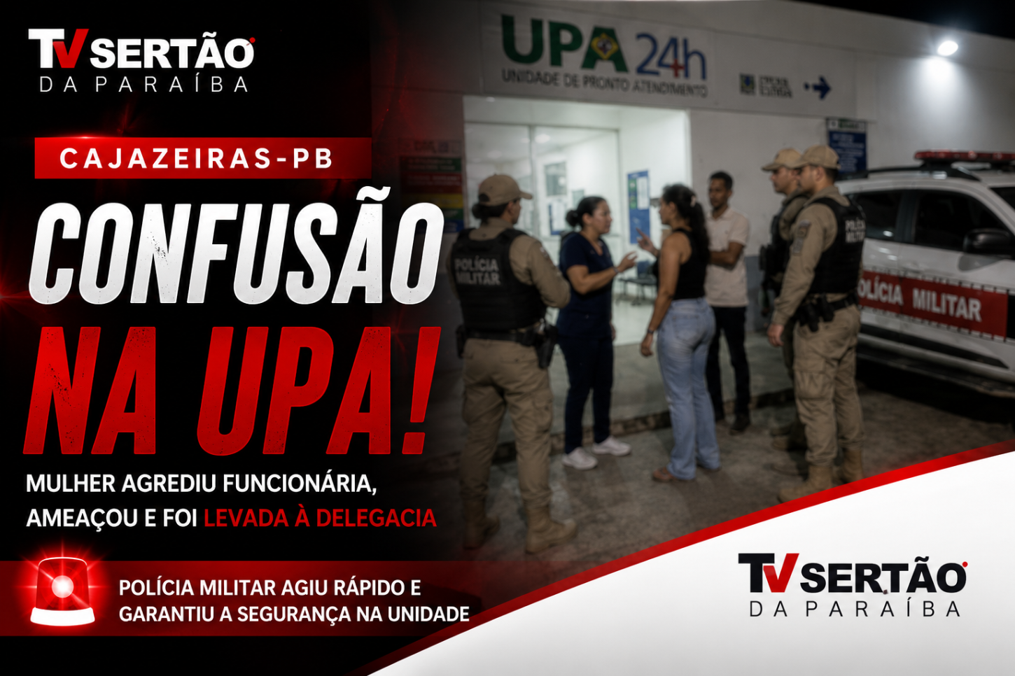 Mulher é levada à delegacia após confusão e agressão dentro da UPA de Cajazeiras