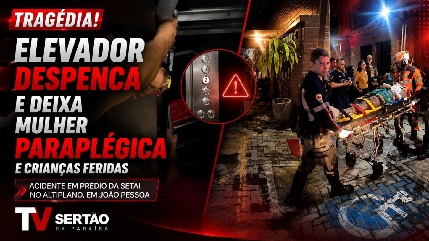 Mulher fica paraplégica após queda de elevador em prédio de luxo no Altiplano, em João Pessoa