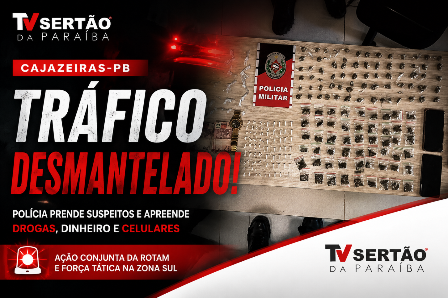 PM intensifica combate ao tráfico e apreende drogas durante ação na zona sul de Cajazeiras