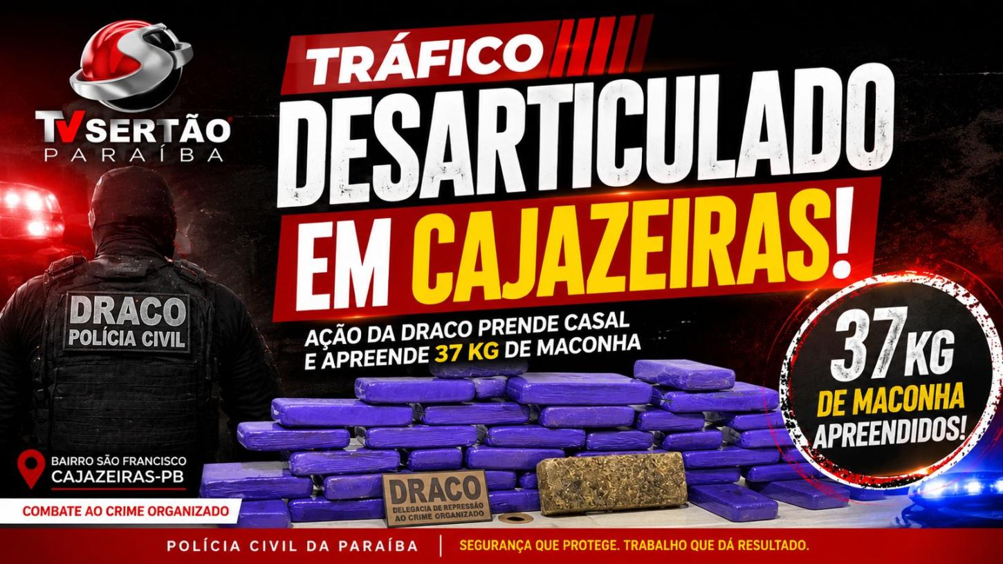 Polícia Civil apreende 37 kg de maconha e desarticula esquema de tráfico em Cajazeiras