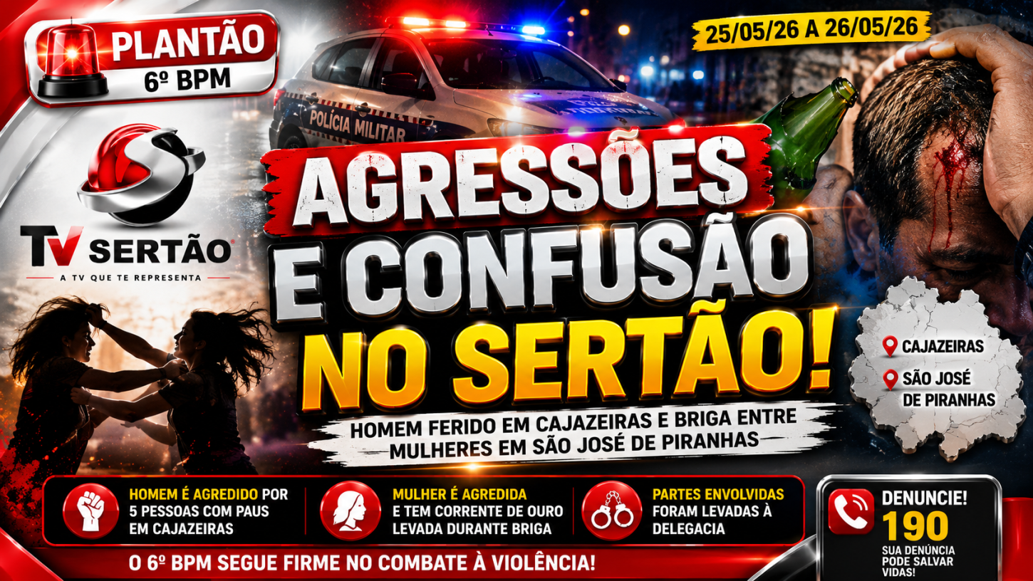 Novo plantão policial registra agressões e confusão no Sertão da Paraíba.