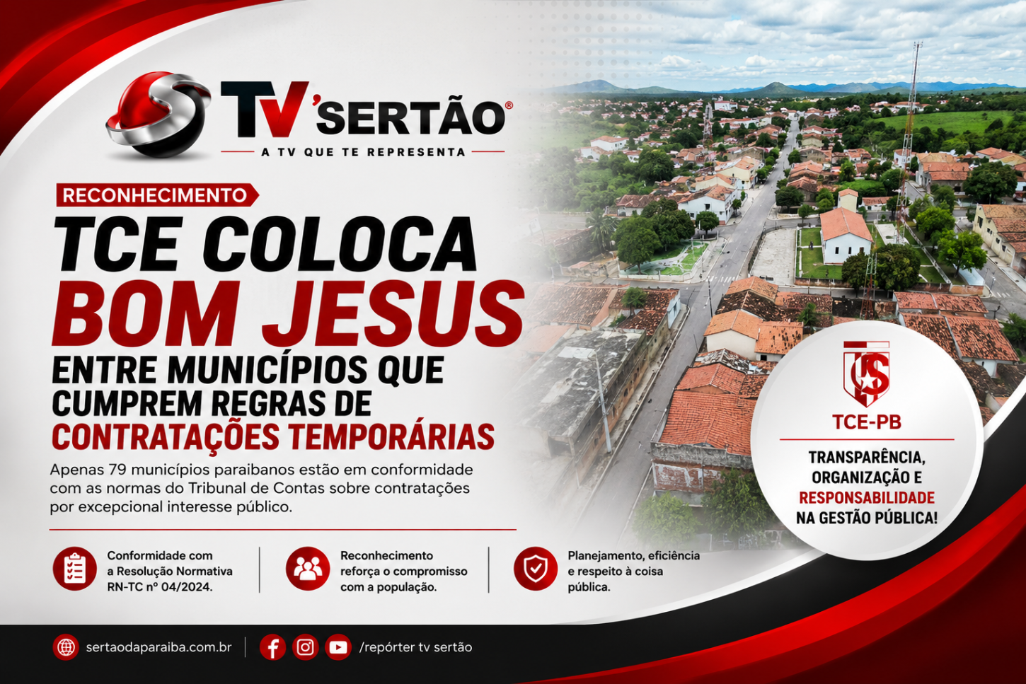 TCE coloca Bom Jesus entre municípios que cumprem regras de contratações temporárias