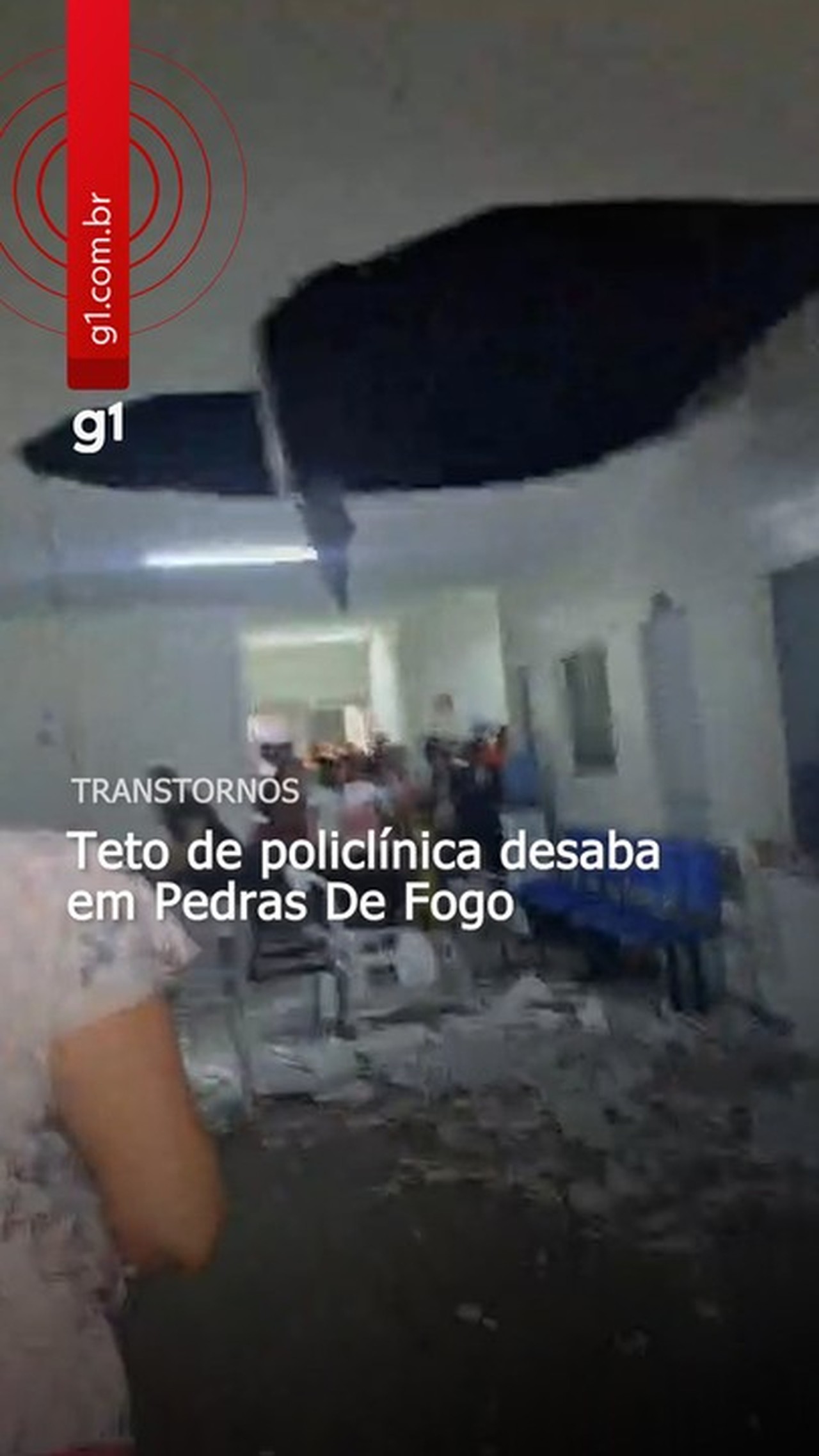 Teto de policlínica desaba na Paraíba e deixa três feridos