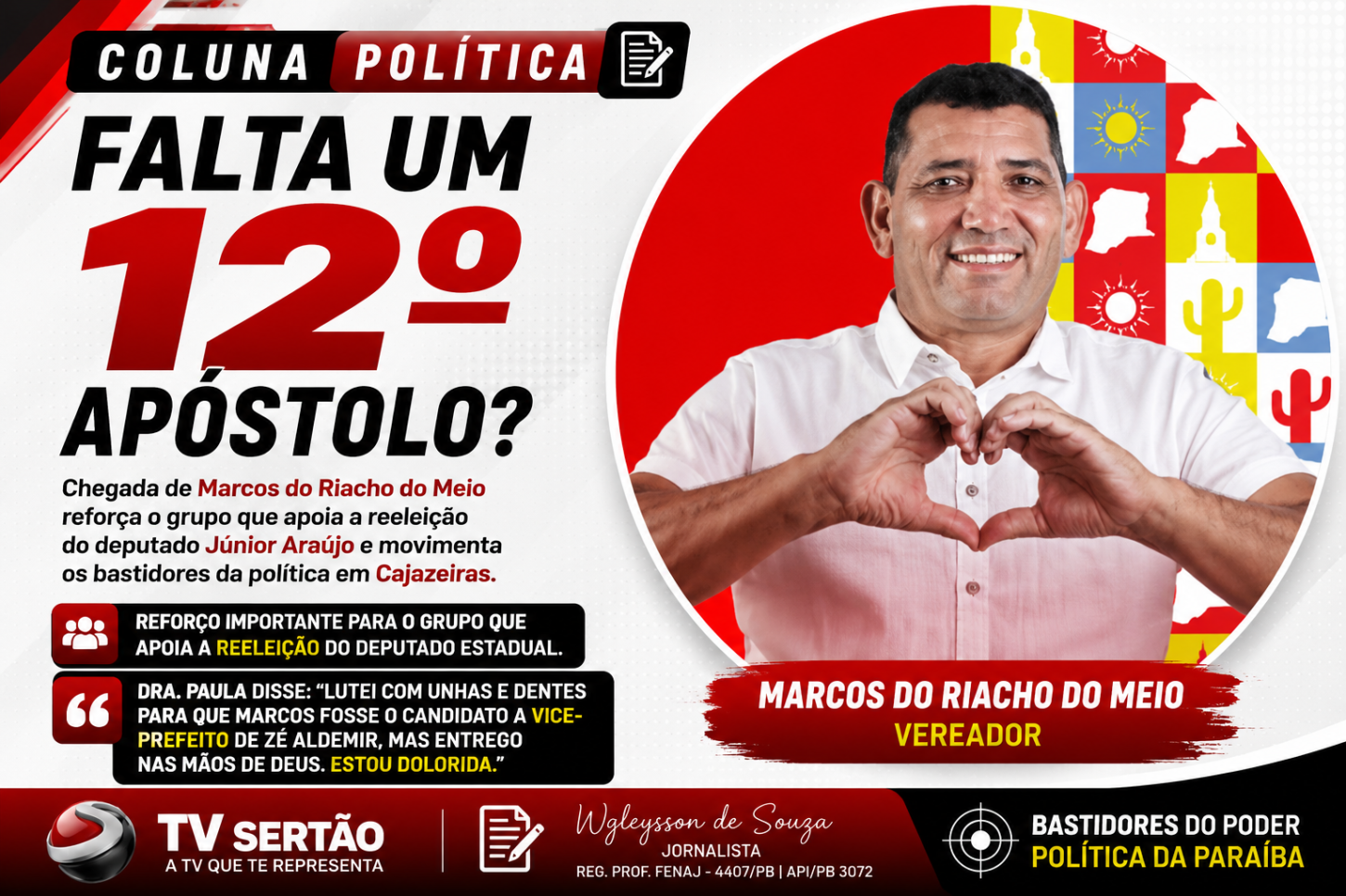 Adesão de Marcos do Riacho do Meio fortalece grupo de Júnior Araújo e amplia especulações sobre novos apoios