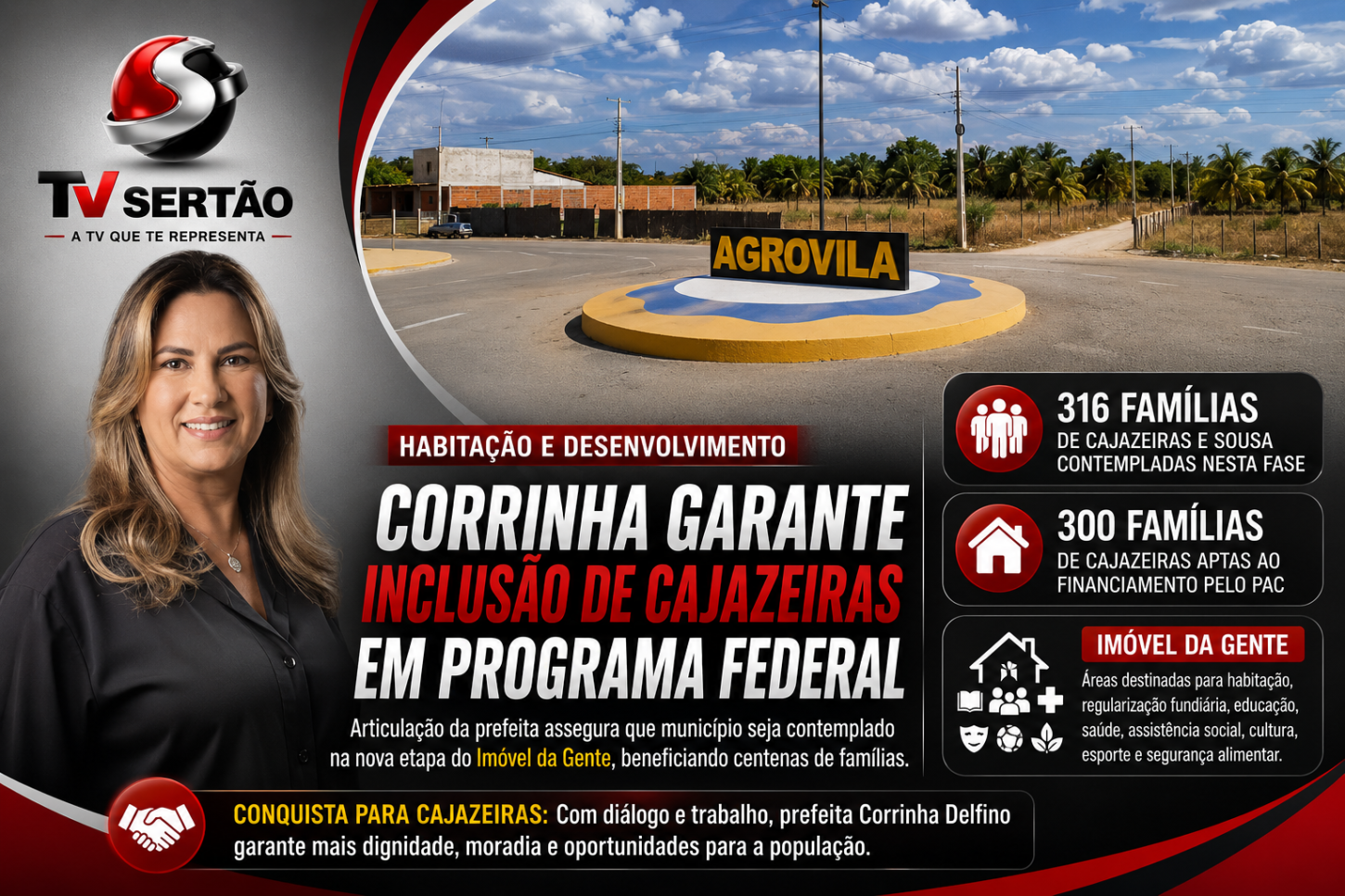 Articulação de Corrinha garante inclusão de Cajazeiras em programa federal que beneficia 316 famílias