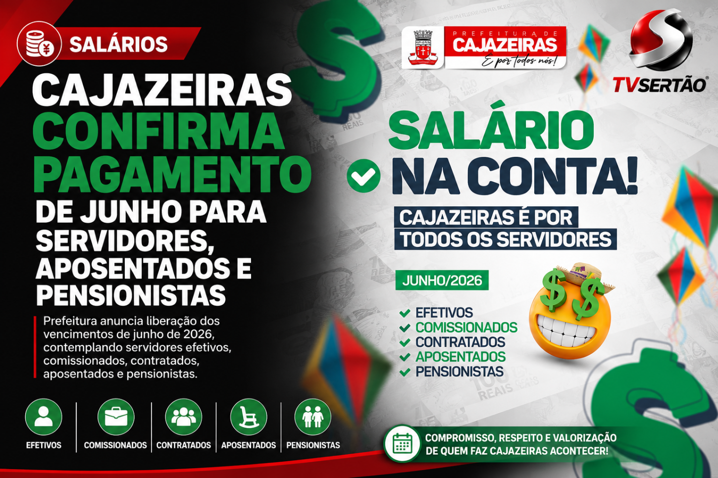 Cajazeiras confirma pagamento de junho para servidores, aposentados e pensionistas