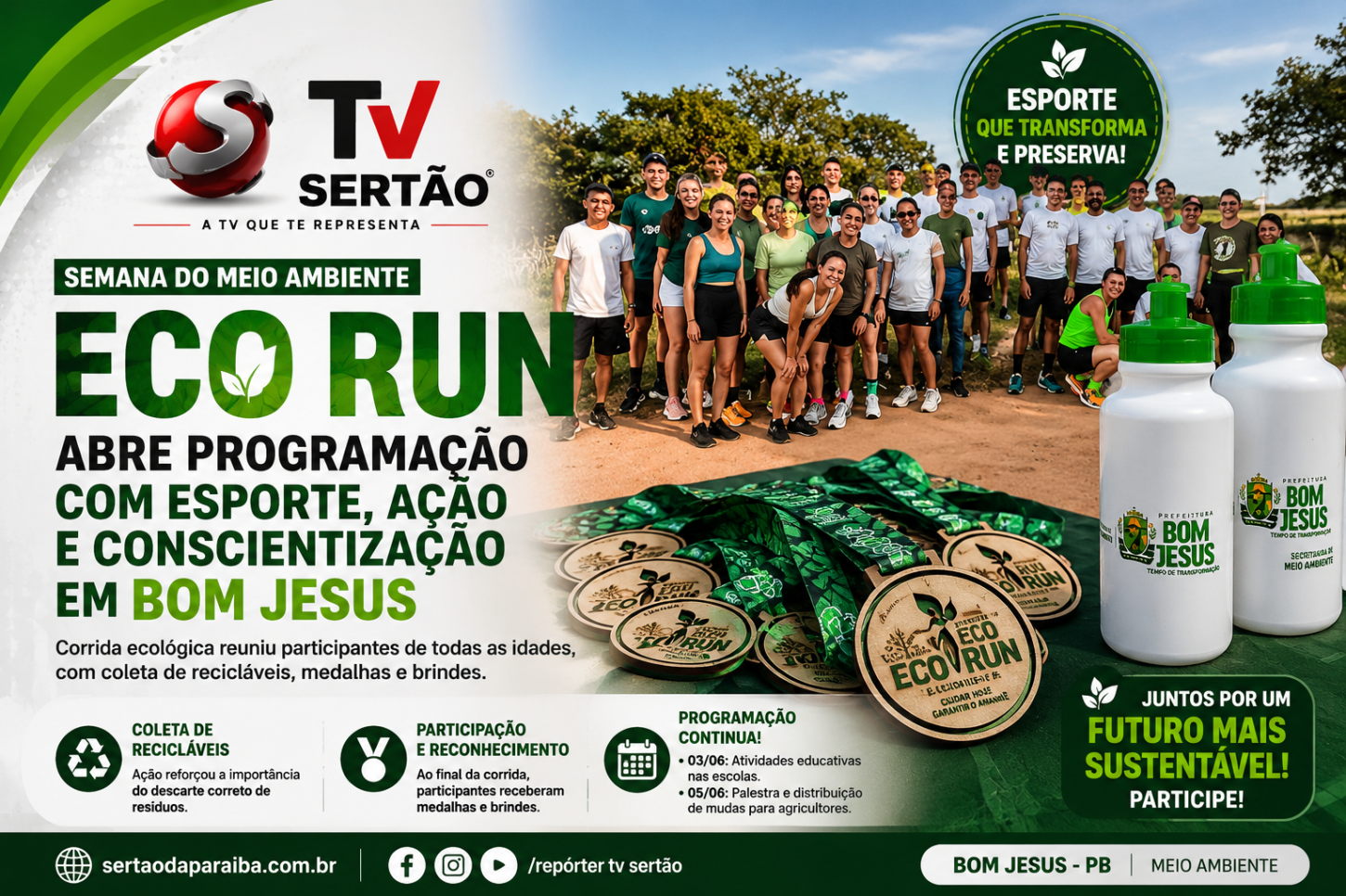 ECO RUN abre Semana do Meio Ambiente com esporte, conscientização e ações sustentáveis em Bom Jesus