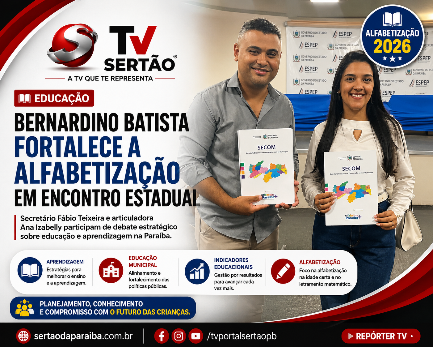 Educação de Bernardino Batista fortalece estratégias de alfabetização em encontro estadual