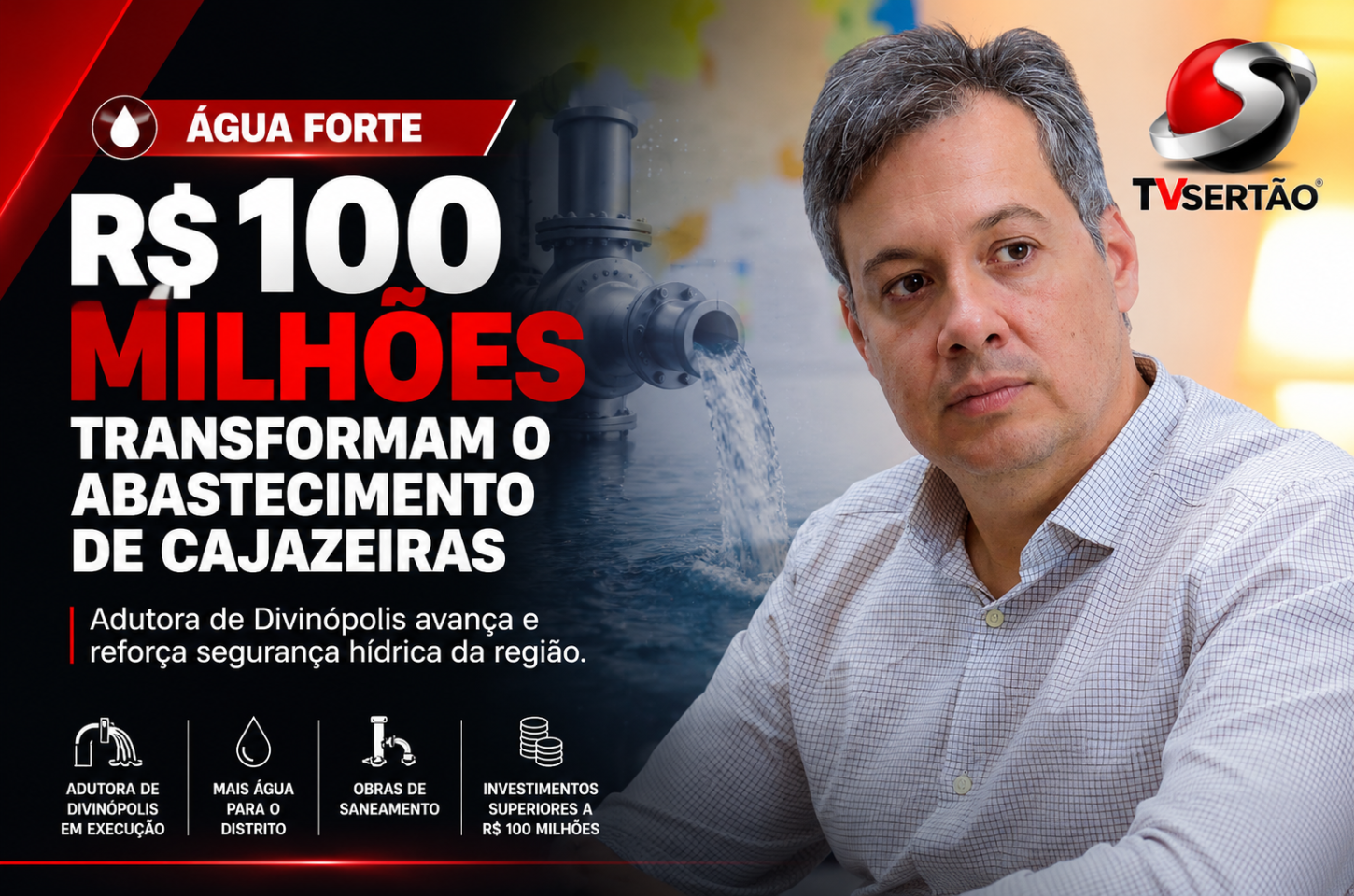 Júnior Araújo destaca investimentos superiores a R$ 100 milhões e avanço da adutora de Divinópolis