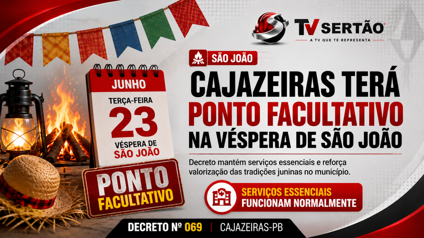 Prefeitura decreta ponto facultativo na véspera de São João e mantém serviços essenciais