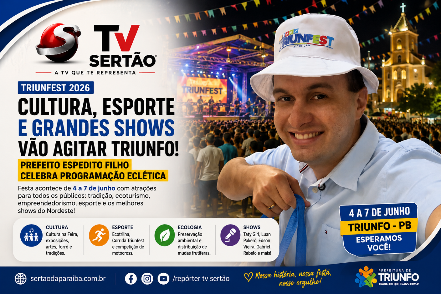 Triunfest 2026 promete movimentar o Sertão com cultura, esporte, turismo e grandes atrações musicais