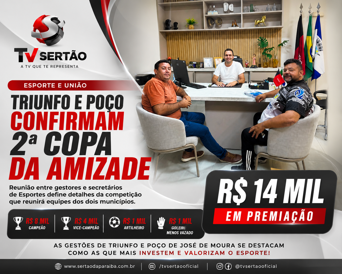 Triunfo e Poço de José de Moura confirmam 2ª Copa da Amizade com R$ 14 mil em premiação