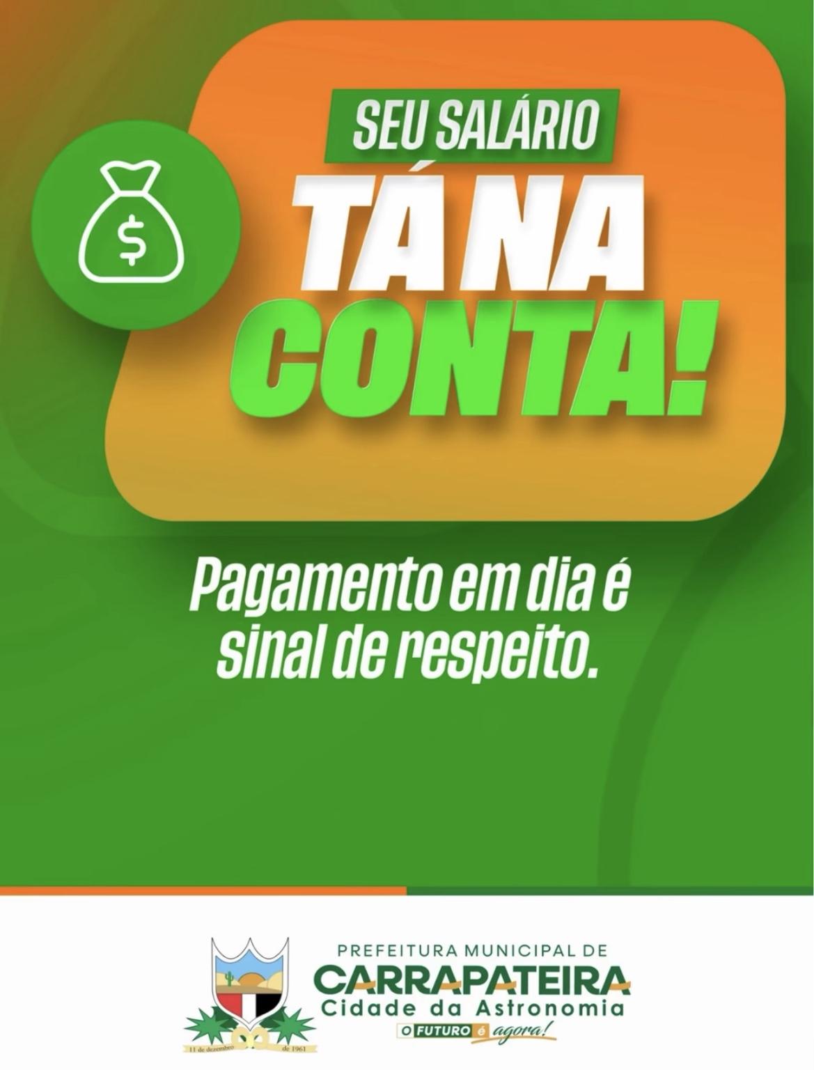 Prefeitura de Carrapateira libera salários dos servidores referentes ao mês de julho