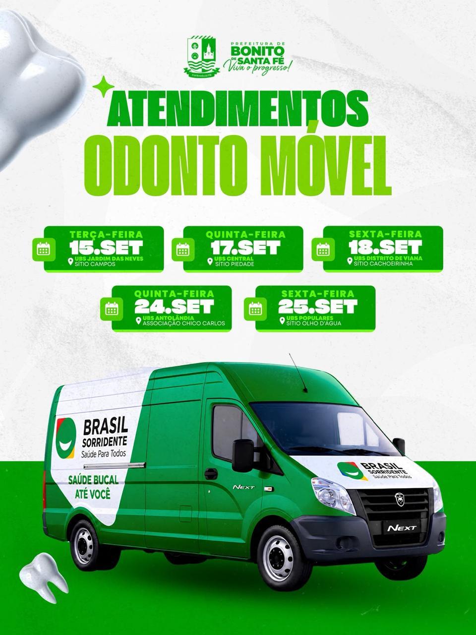 Bonito de Santa Fé leva atendimento odontológico móvel a cinco comunidades durante setembro