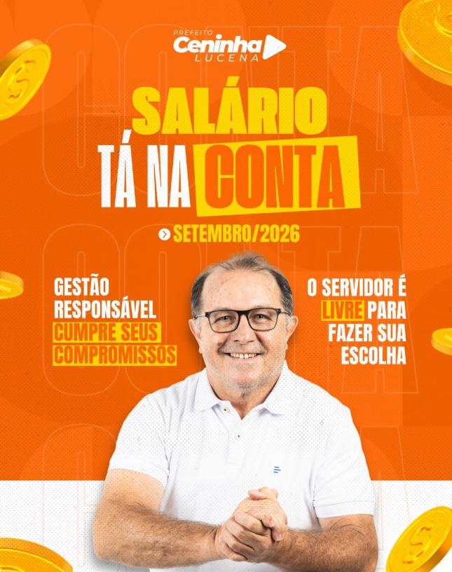 Ceninha Lucena anuncia pagamento da folha de setembro antes do fim do mês