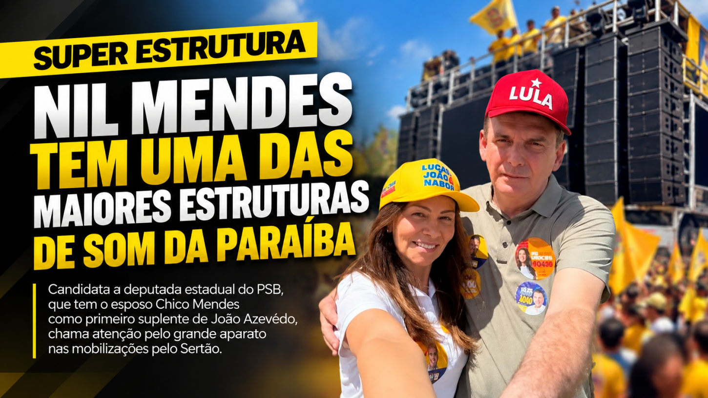 Estrutura de som de Nil Mendes chama atenção durante campanha no Sertão paraibano