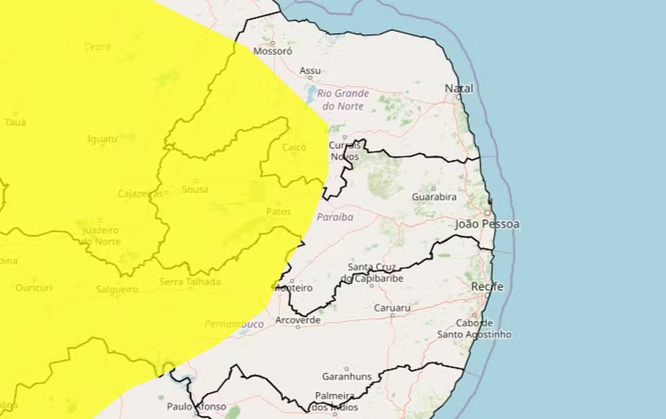 Inmet emite alerta de baixa umidade na Paraíba para 95 cidades
