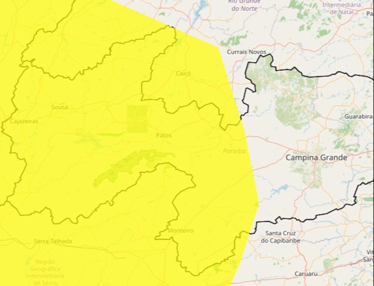 Alerta de baixa umidade atinge mais de 110 cidades da Paraíba