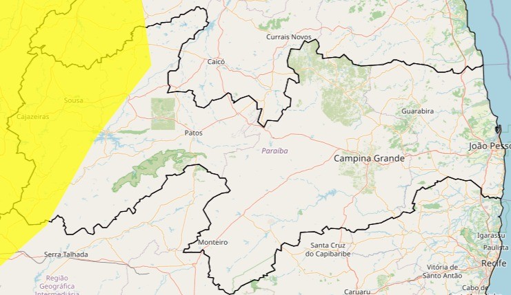 Inmet emite alerta amarelo de baixa umidade do ar para 46 cidades da Paraíba