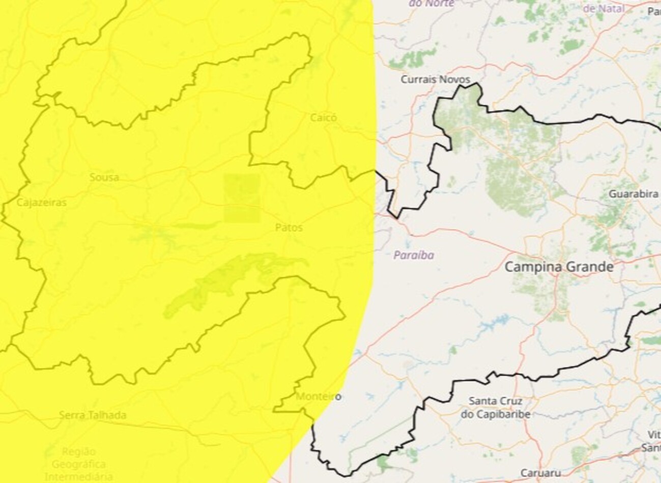 Inmet emite alerta de baixa umidade para 98 cidades da Paraíba