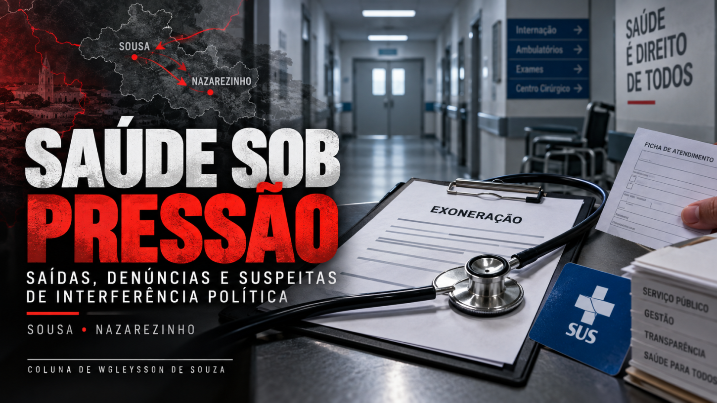 Saídas, denúncias e suspeitas de pressão política colocam a saúde pública de Sousa e Nazarezinho no centro do debate