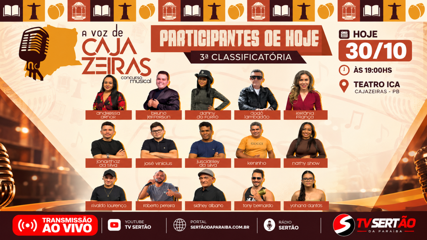 A Voz de Cajazeiras divulga ordem de apresentação dos 16 candidatos da 3ª classificatória