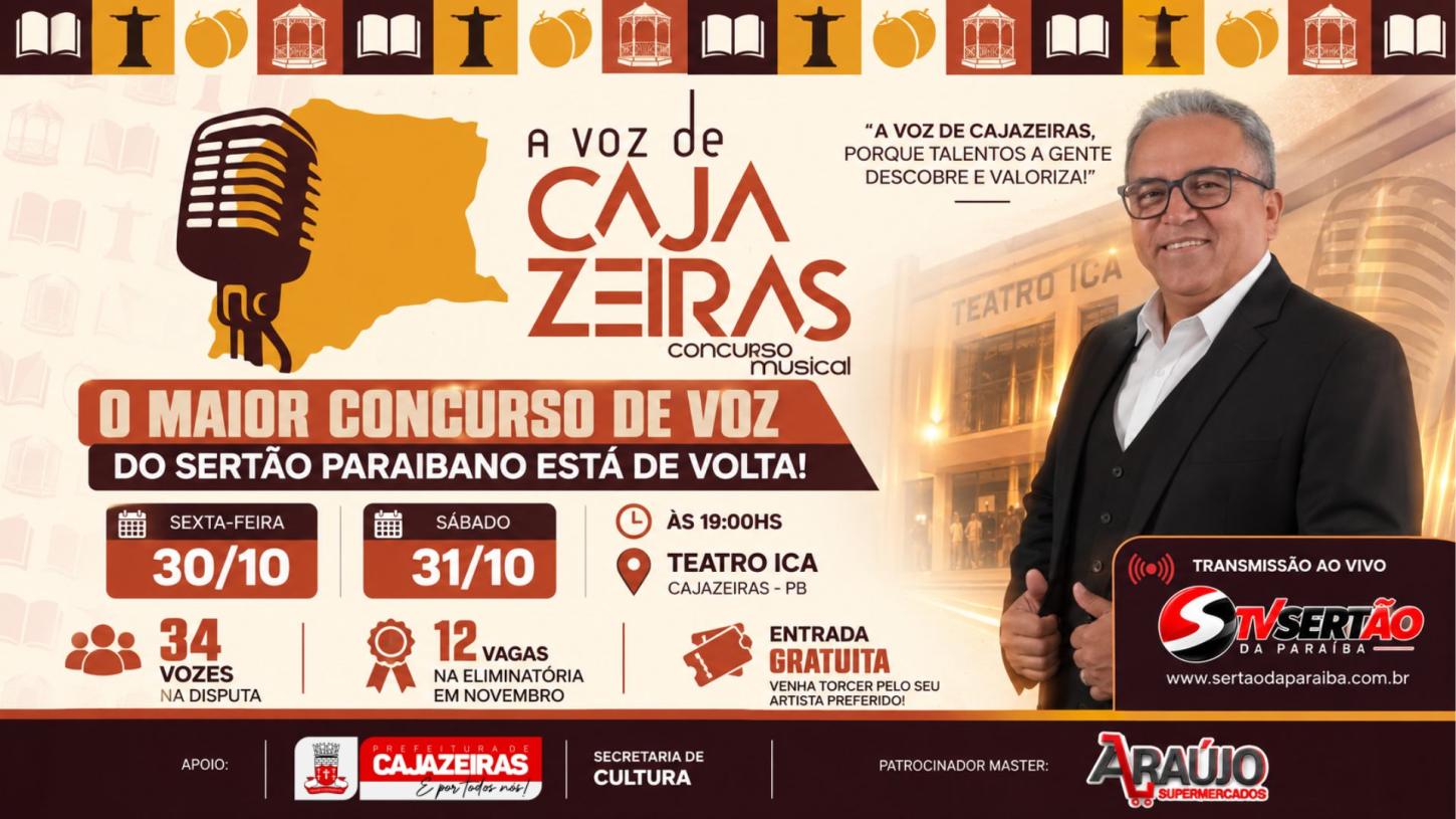 A VOZ DE CAJAZEIRAS ESTÁ DE VOLTA! Concurso reúne 34 talentos em dois dias de apresentações no Teatro ICA