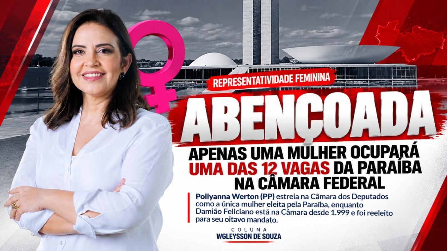 Abençoada: apenas uma mulher ocupará uma das 12 vagas da Paraíba na Câmara Federal