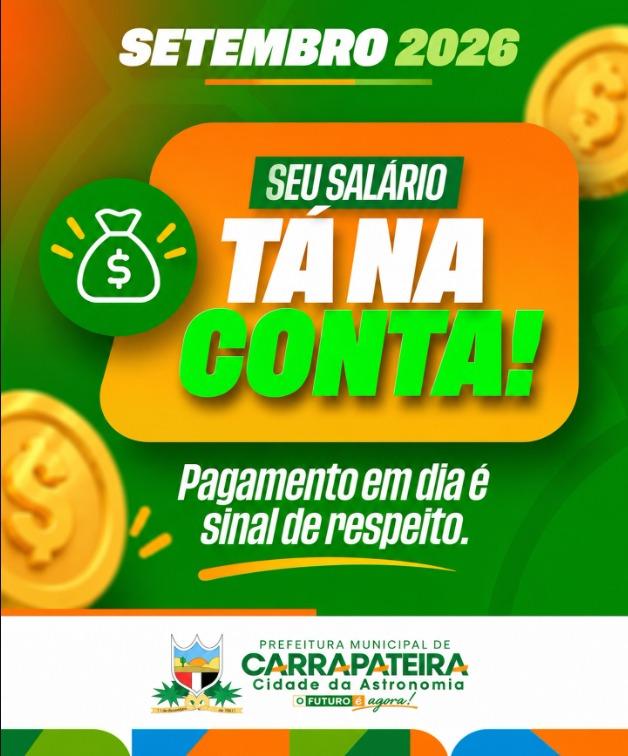 Prefeitura de Carrapateira confirma pagamento do salário referente a setembro