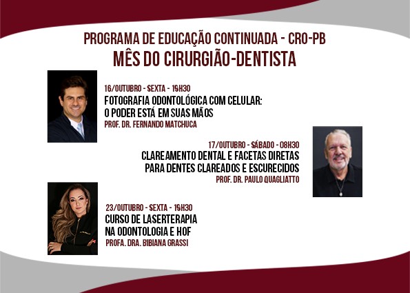 CRO-PB promove cursos gratuitos em comemoração ao mês do cirurgião dentista