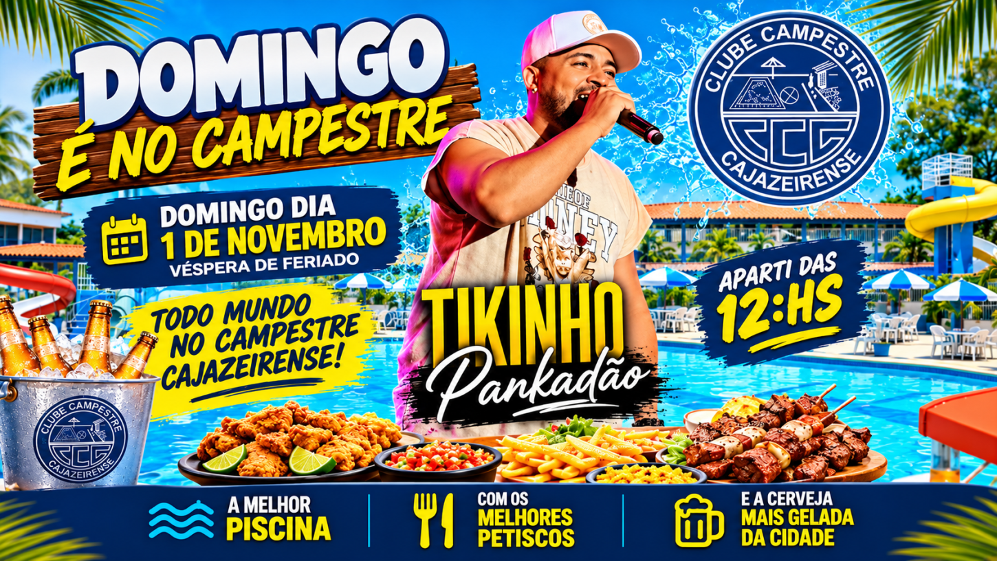 Domingo é no Campestre: Clube Campestre Cajazeirense prepara programação especial com Tiquinho Pankadão neste domingo