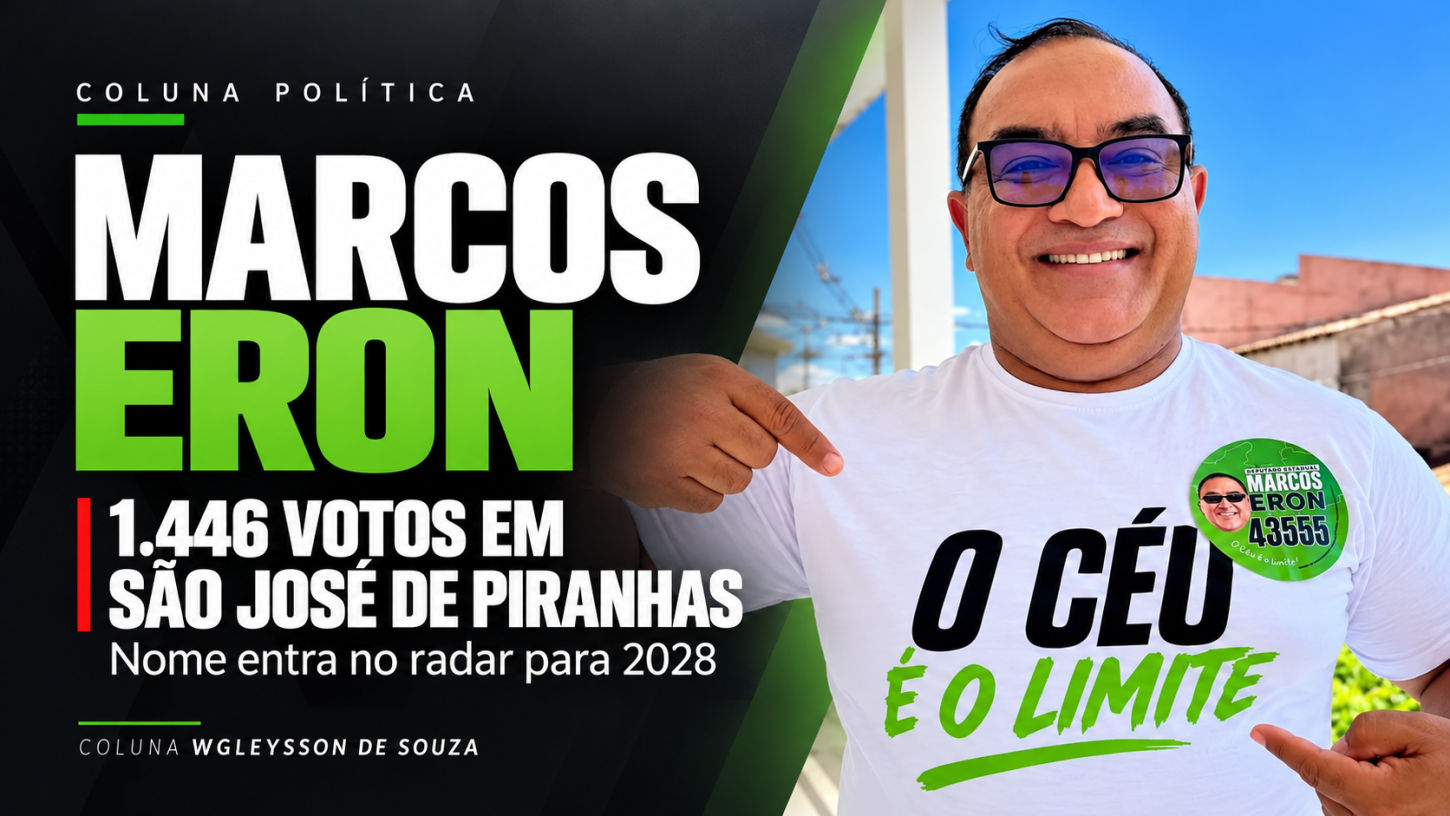 Marcos Eron recebe 1.446 votos em São José de Piranhas e entra no radar para 2028