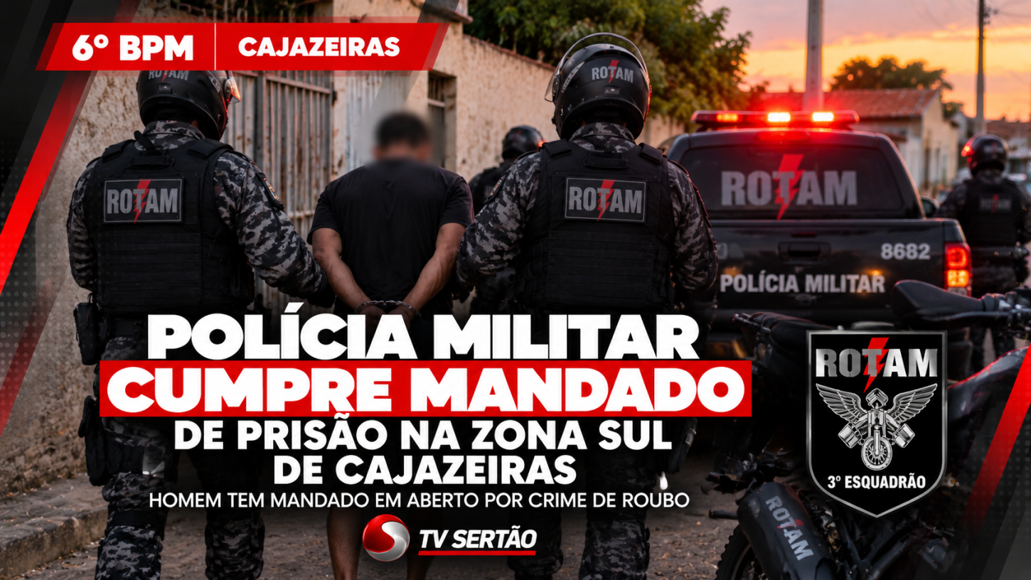 Polícia Militar cumpre mandado de prisão contra homem durante abordagem na zona Sul de Cajazeiras