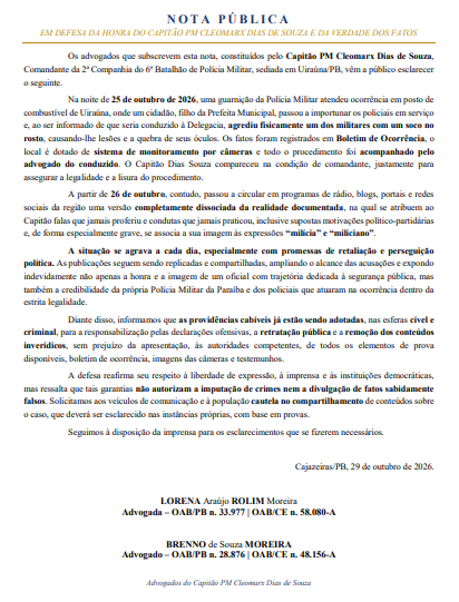 O caso segue marcado por versões e acusações que deverão ser esclarecidas pelas autoridades competentes.