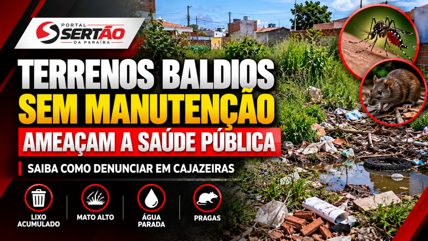 Terrenos baldios abandonados preocupam moradores de Cajazeiras; veja como denunciar à Prefeitura